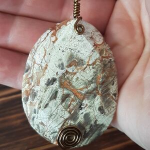 Mushroom Jasper Wire-Wrapped Pendant